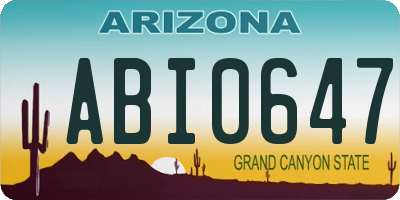 AZ license plate ABI0647