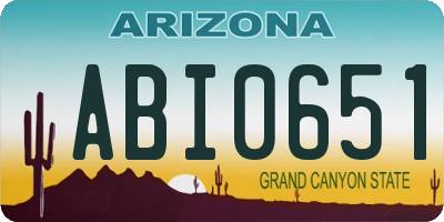 AZ license plate ABI0651