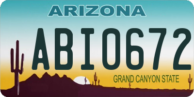 AZ license plate ABI0672