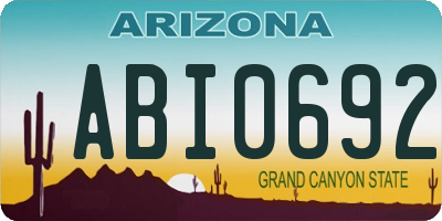 AZ license plate ABI0692