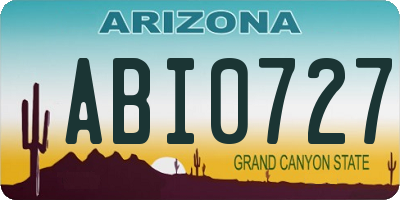AZ license plate ABI0727