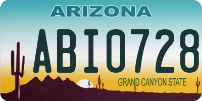 AZ license plate ABI0728