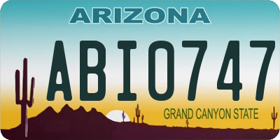 AZ license plate ABI0747