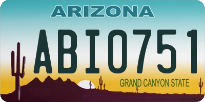 AZ license plate ABI0751