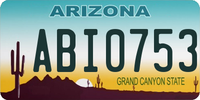 AZ license plate ABI0753