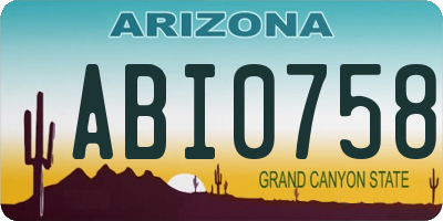 AZ license plate ABI0758