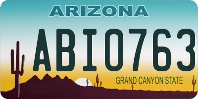 AZ license plate ABI0763