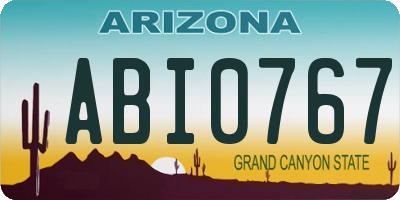 AZ license plate ABI0767