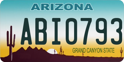 AZ license plate ABI0793