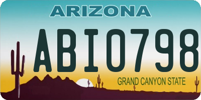 AZ license plate ABI0798