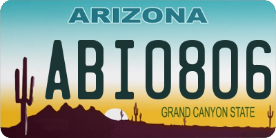 AZ license plate ABI0806