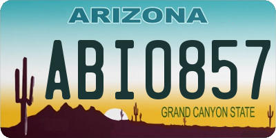 AZ license plate ABI0857
