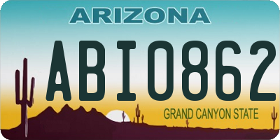 AZ license plate ABI0862