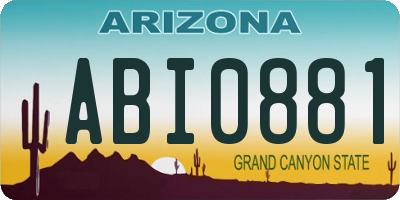 AZ license plate ABI0881