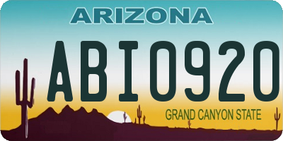 AZ license plate ABI0920