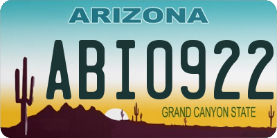 AZ license plate ABI0922