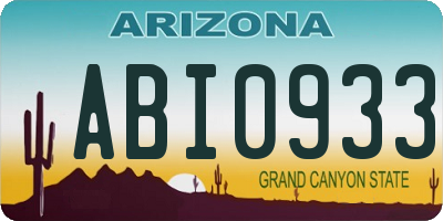AZ license plate ABI0933