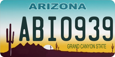 AZ license plate ABI0939