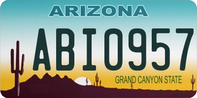 AZ license plate ABI0957