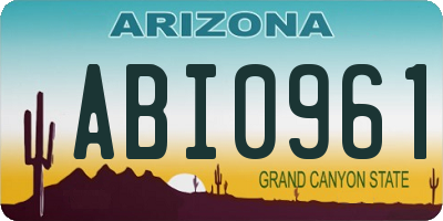 AZ license plate ABI0961