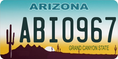 AZ license plate ABI0967