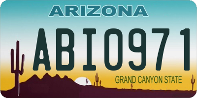 AZ license plate ABI0971