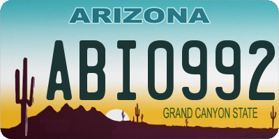 AZ license plate ABI0992