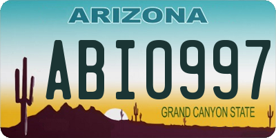 AZ license plate ABI0997