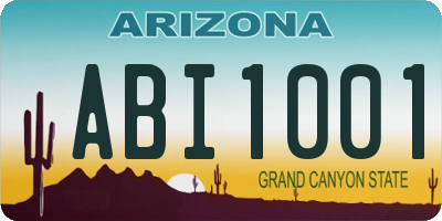 AZ license plate ABI1001