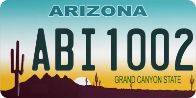 AZ license plate ABI1002