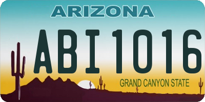AZ license plate ABI1016