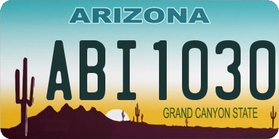 AZ license plate ABI1030