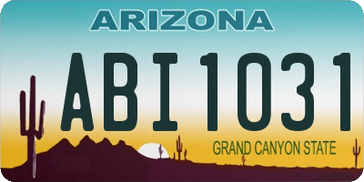 AZ license plate ABI1031