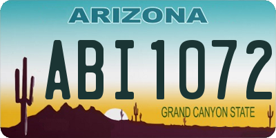 AZ license plate ABI1072