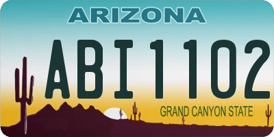 AZ license plate ABI1102