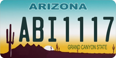 AZ license plate ABI1117
