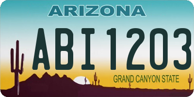 AZ license plate ABI1203