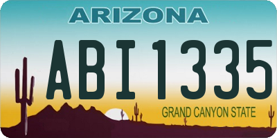 AZ license plate ABI1335