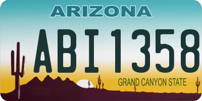 AZ license plate ABI1358