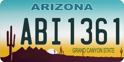 AZ license plate ABI1361