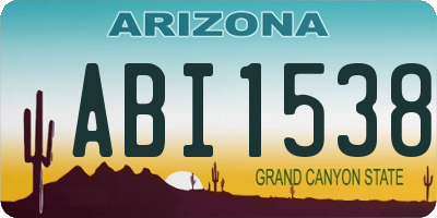 AZ license plate ABI1538