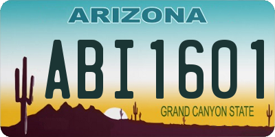 AZ license plate ABI1601