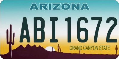AZ license plate ABI1672