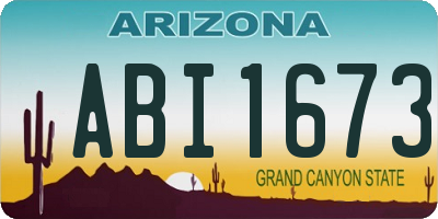 AZ license plate ABI1673