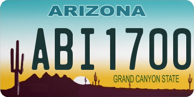 AZ license plate ABI1700
