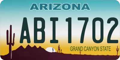 AZ license plate ABI1702