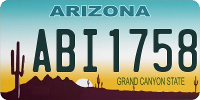 AZ license plate ABI1758