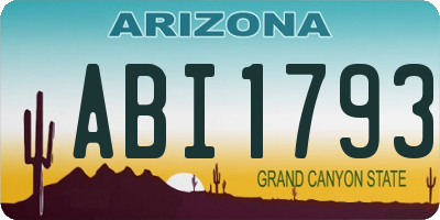 AZ license plate ABI1793