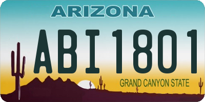 AZ license plate ABI1801