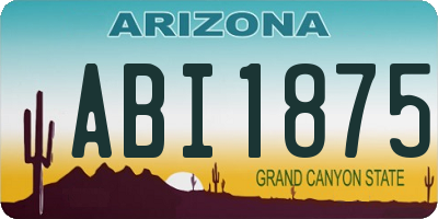 AZ license plate ABI1875